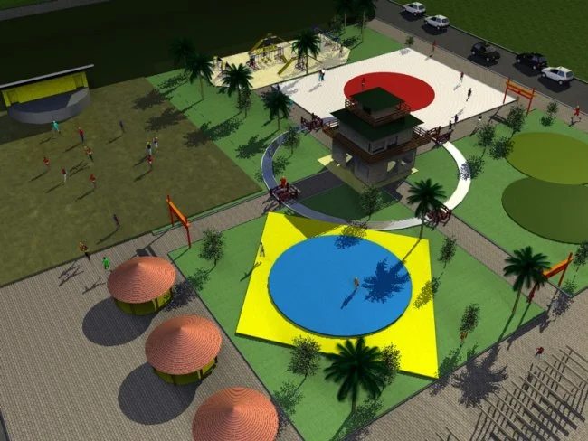 A tão sonhada Praça da UEMS está sendo construída em homenagem aos 100 anos da imigração japonesa no Brasil. (Foto: Ilustração)