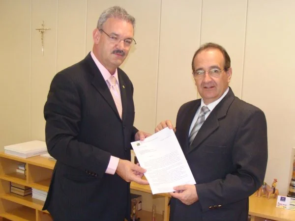 Ministro das Comunicações recebe deputado Geraldo Resende. (Foto: Assessoria)