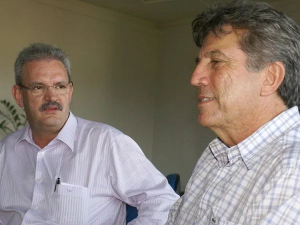 Deputado federal Geraldo Resende e o prefeito de Dourados, Murilo Zauith em audiência na semana passada. (Foto: Edmir Conceição)