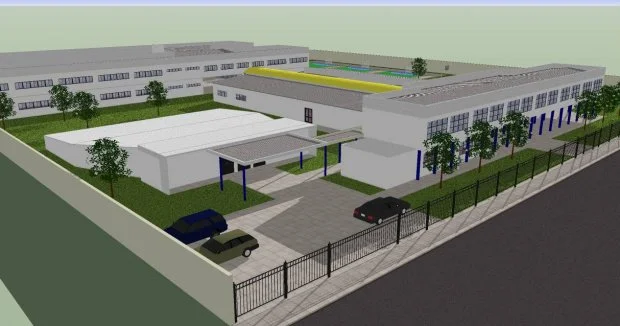 Maquete da Escola Presidente Vargas, após a reconstrução do prédio. (Foto: Reprodução)