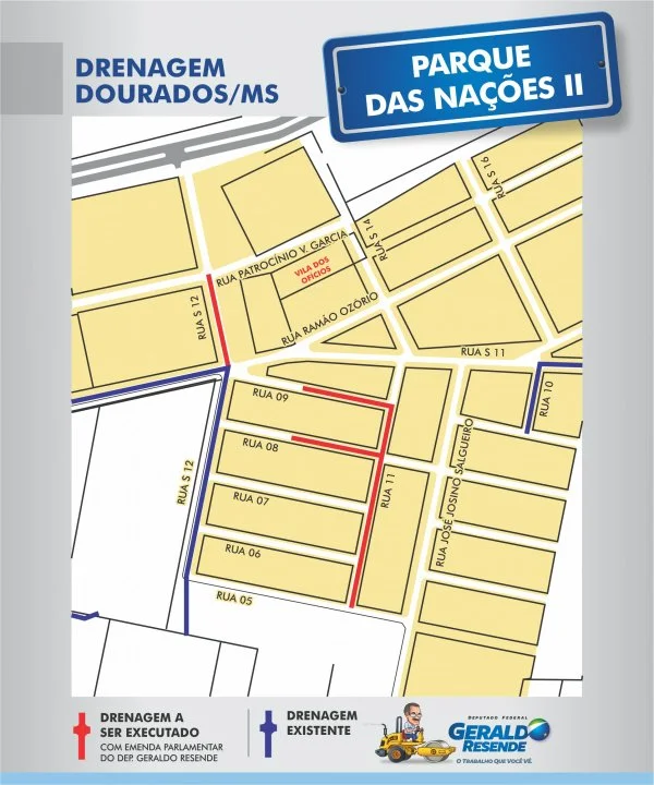 Além do asfalto, algumas ruas do Parque das Nações II também receberão obras de drenagem