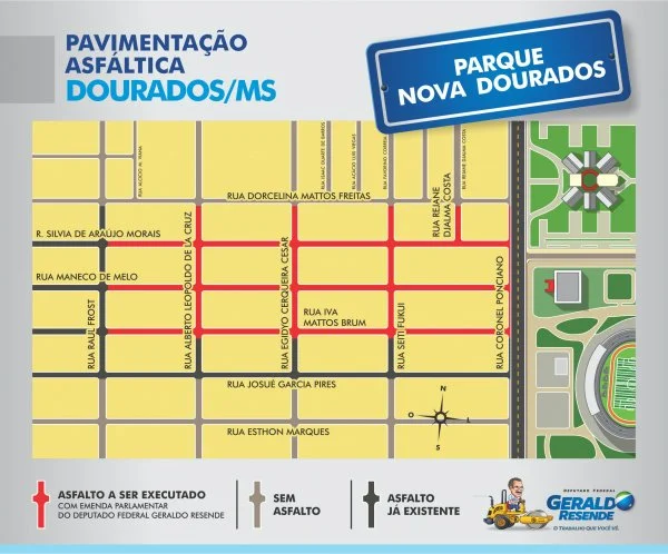 Com esta nova frente de asfalto, Geraldo Resende complementa obras que viabilizou para o mesmo bairro, no ano de 2008