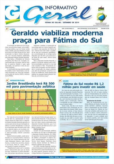Confira o informativo de Fátima do Sul